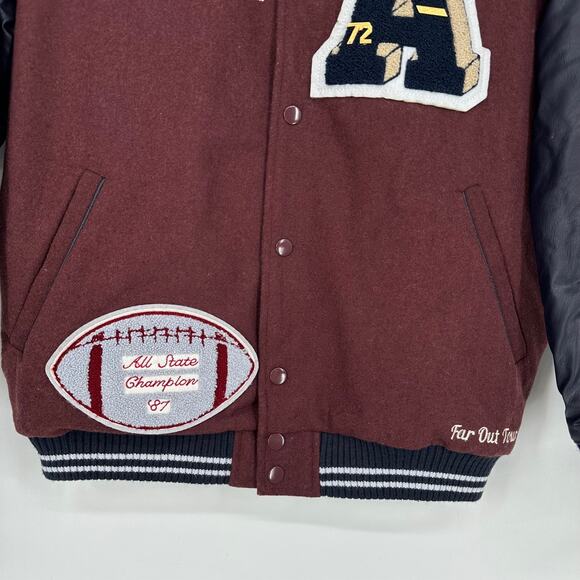 BDG Urban Outfitters True Winner Patched Varsity Jacket Oversized Football - Picture 9 of 16